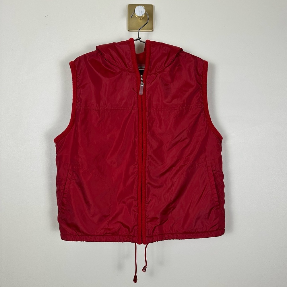 Red Fleece Lined Hooded Vest